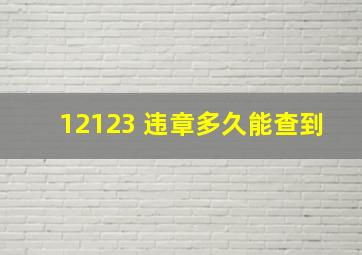 12123 违章多久能查到